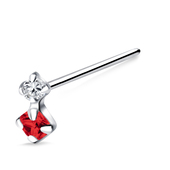 Red Diamond Dangling Straight Nose Stud NSKA-830